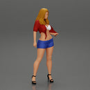 Sexy woman posing in short and shirt with open chest - Only-Games