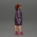 Sexy girl in shorts and long jacket standing - Only-Games