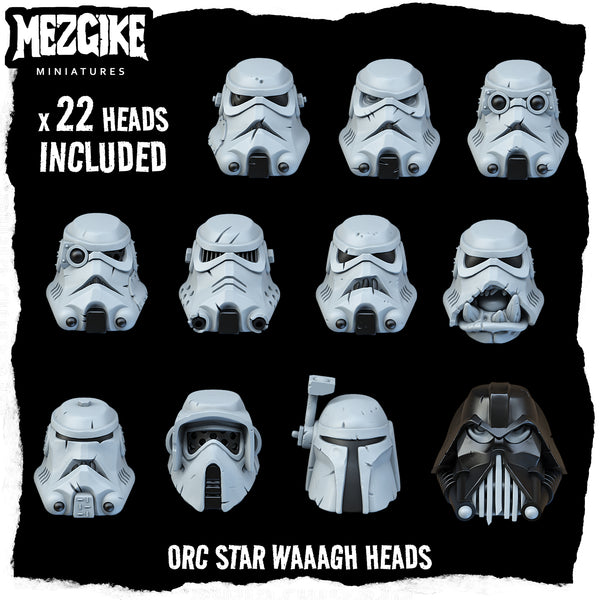 Orc star waaagh heads x22 pack