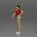 beautiful woman in polo shirt and pants with short hair - Only-Games