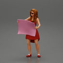 travel woman in dress with sun glasses holding a map and looking to the map - Only-Games