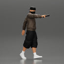 gangster homie in mask walking and holding gun sideways - Only-Games