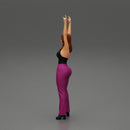 Young girl raised up two hands with sign of the horns - Only-Games