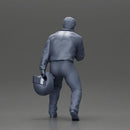 motorbike rider holding a helmet  helping a girl stand up with his hand after she fell off the bike - Only-Games