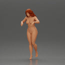 Naked girl looking out over the edge of the stairs - Only-Games