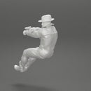 Gangster in hat driving a car and holding gun - Only-Games