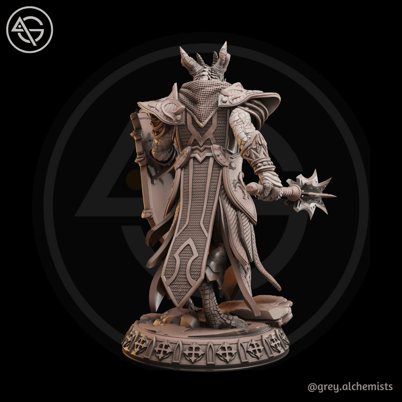 Dralag the Dragonborn Paladin - Fantasy Resin Miniature in 32mm - DnD