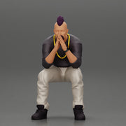 metal man sitting and contemplating with a satanic haircut - Only-Games
