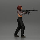 Armed girl going to shoot a gun in a bra with short hair - Only-Games
