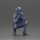 gangster man in shorts and a cap sitting and thinking - Only-Games