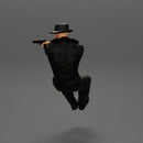 Gangster in hat driving a car and holding gun - Only-Games