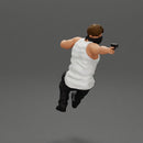 A masked gangster man riding in a car and holding a gun - Only-Games