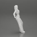 lowrider chola girl is leaning against the car, wearing a  mini shirt with long hair - Only-Games