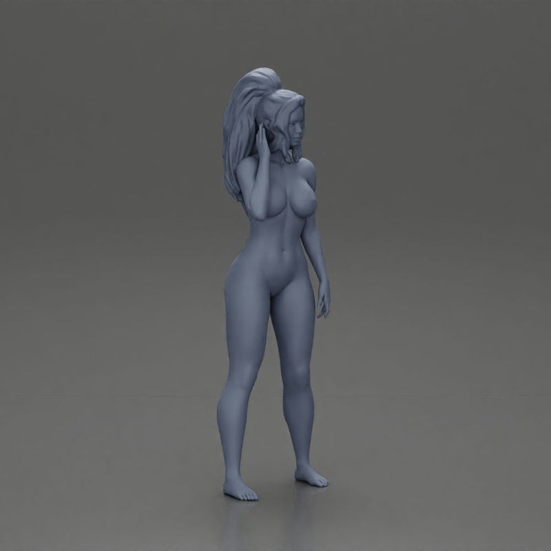 Naked woman  standing thoughtfully