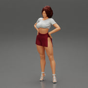 Brunette Girl in Short and mini shirt - Only-Games
