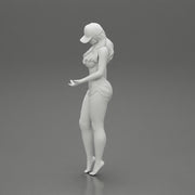 Sexy Girl standing in Cap and Shorts With Posing - Only-Games