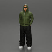 2 Gangster homie in hoodie standing with hands in pockets - Only-Games