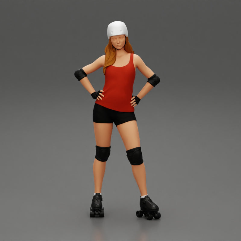 Derby girl standing posing with hands on hips - Only-Games