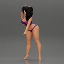 Sexy girl in bikini with long hair Leaning on the Car - Only-Games