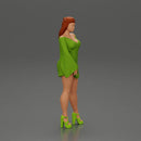 Confident Woman in kimono dress and heels posing - Only-Games