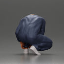 Worker injumpsuit Squatting Down, Carefully Adjusting His Pants with Focus - Only-Games