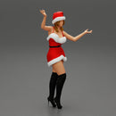Lovely Santa Girl in Christmas Dress Posing - Only-Games