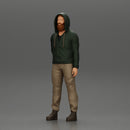bearded man stands confidently, adorned in a stylish hoodie - Only-Games