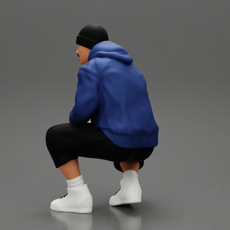 gangster sitting in hat and open jacket and short - Only-Games