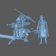 (0180) Male orc half-orc ranger warrior assassin rogue thief with two swords and cape - Only-Games