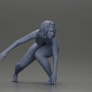 naked surfer woman in a bikini riding a wave on her surfboard - Only-Games