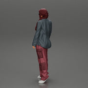 gangster homies lowrider girl posing in long open shirt with long pigtail - Only-Games