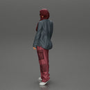 gangster homies lowrider girl posing in long open shirt with long pigtail - Only-Games