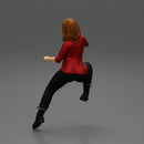 beautiful woman in jacket sitting and driving a motorbike - Only-Games