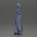 fashionable girl standing and posing in a robe and heels - Only-Games