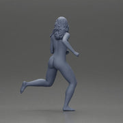 Naked Afraid woman running with a determined expression - Only-Games