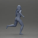 Naked Afraid woman running with a determined expression - Only-Games