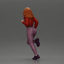 Girl with long hair running away in a jacket - Only-Games