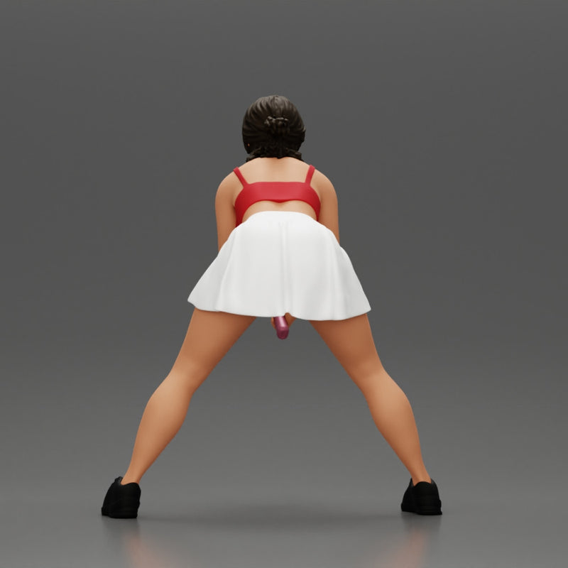 sexy tennis player in skirt holding her racket in a ready position - Only-Games