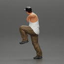 gangster wearing a cap and tank top leans casually against the car - Only-Games