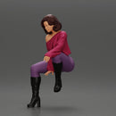 lowrider girl sitting on a car, wearing boots and a stylish shirt - Only-Games