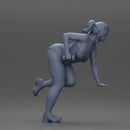 Fitness girl in the gym training with a single-arm dumbbell row - Only-Games