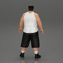 Big strong gangster homie in cap turned backwards and tank shirt standing - Only-Games
