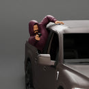 Gangster man in hoodie shooting gun leaning out the window of the car - Only-Games