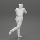 Police Officer running Chasing Criminal On Roadway holding a gun - Only-Games