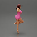 Sexy Woman In Dress Having Fun Holding One Leg - Only-Games