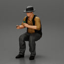 gangster man sitting and playing poker holding cigar - Only-Games