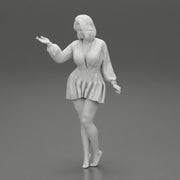 Stylish Beautiful Woman Wearing a V neck Dress - Only-Games