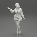 Stylish Beautiful Woman Wearing a V neck Dress - Only-Games