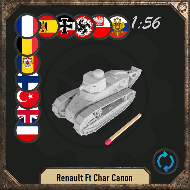1/56 Renault Ft char canon with riveted turret - Only-Games