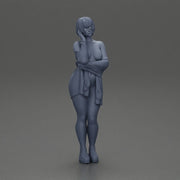 pretty nude girl with short hair posing in a sweater - Only-Games